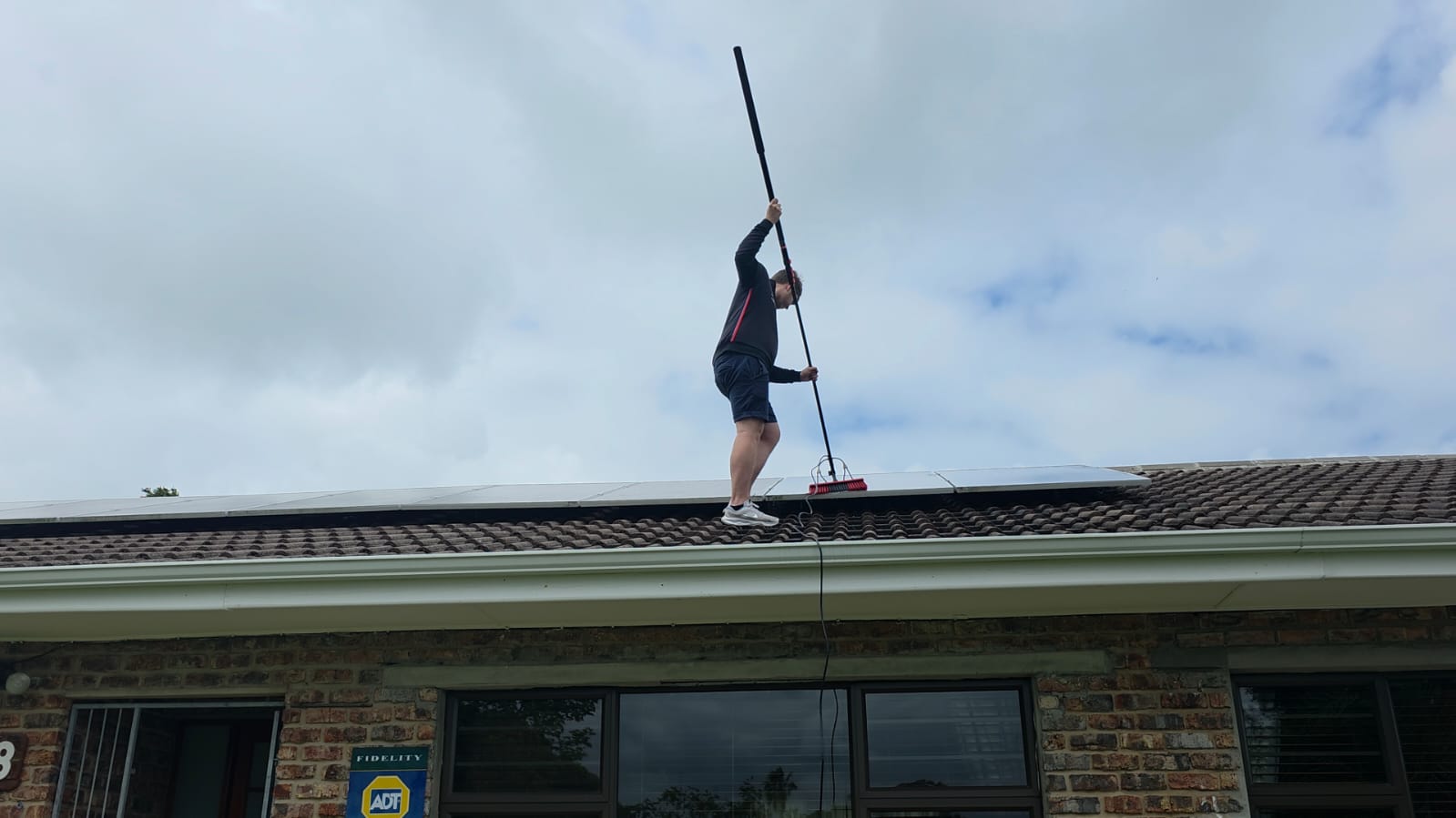 Residential solar panel cleaning